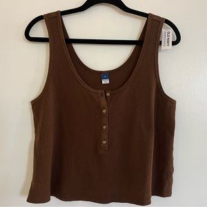 Old Navy Waffle Henley Tank Top